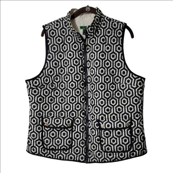 C. Wonder Jackets & Blazers - C.WONDER Quilted Vest, Cream And Black Hex Pattern In Size Large, EUC